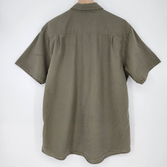 The North Face Plaid Short Sleeve Camp Shirt Mens XL Khaki Green Hiking Outdoor - Picture 8 of 11